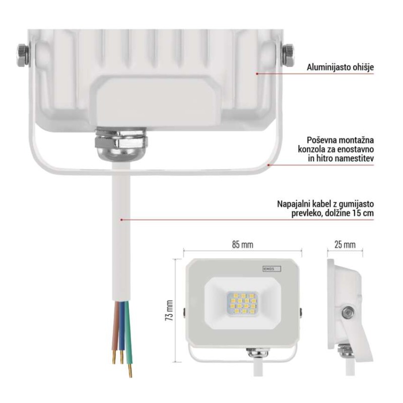 LED reflektor SIMPO 10 W nevtralna bela