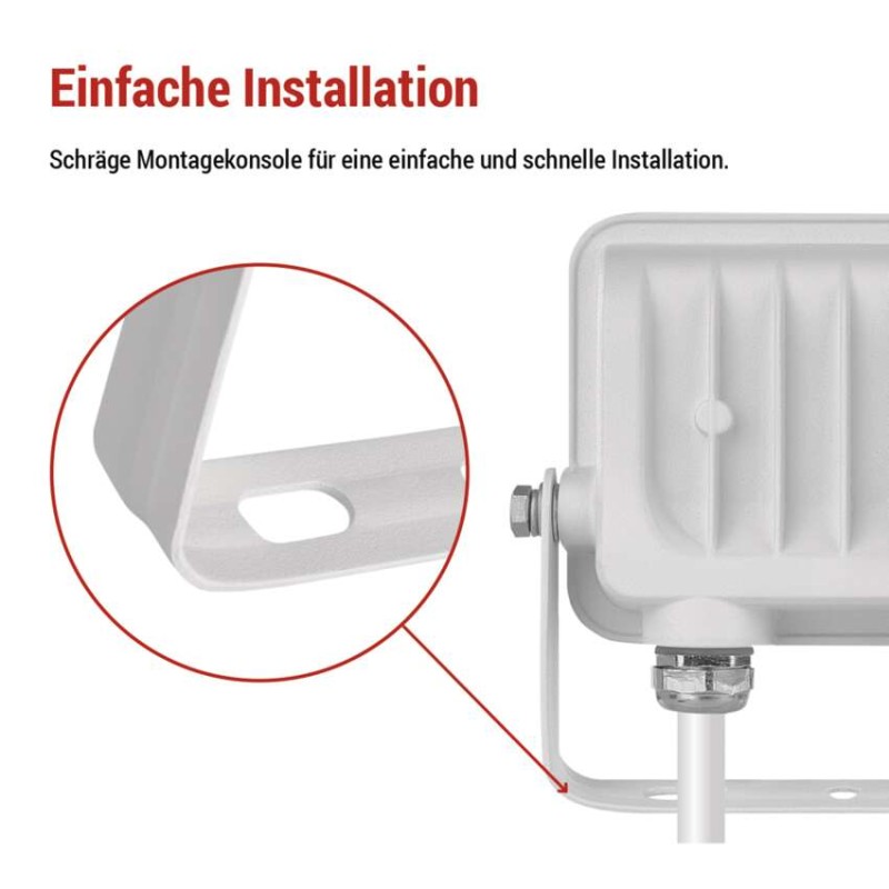 LED reflektor GLARO 10W, weiß, IP65, 1000 lm, neutralweiß