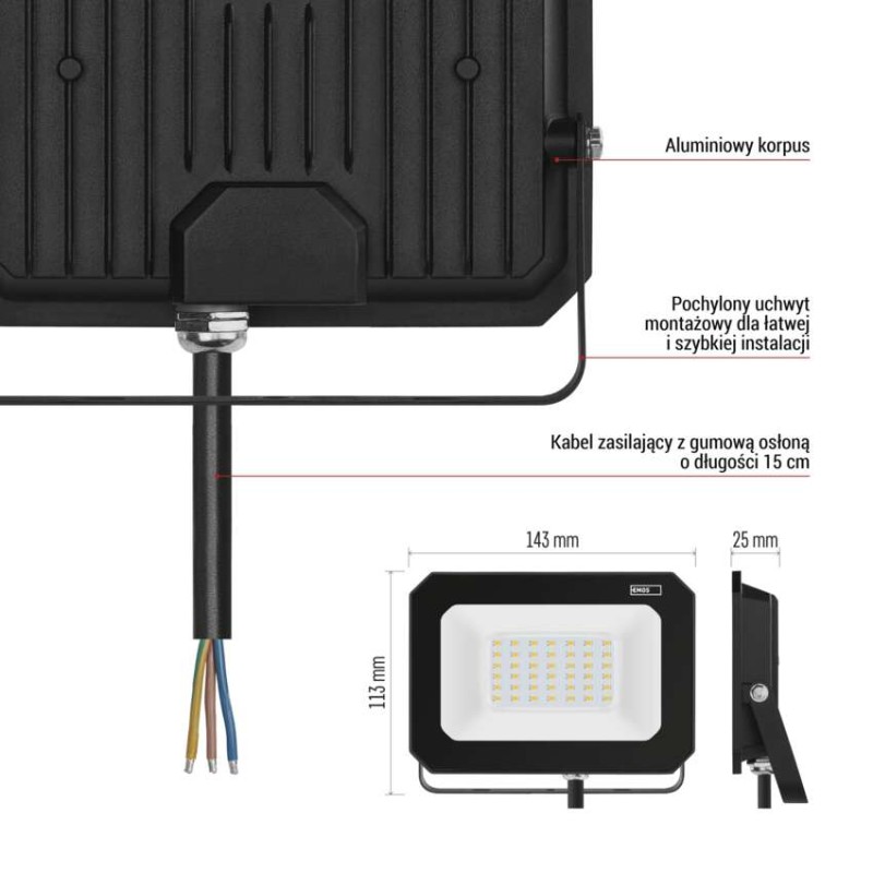 Naświetlacz LED SIMPO 20W, neutralna biel
