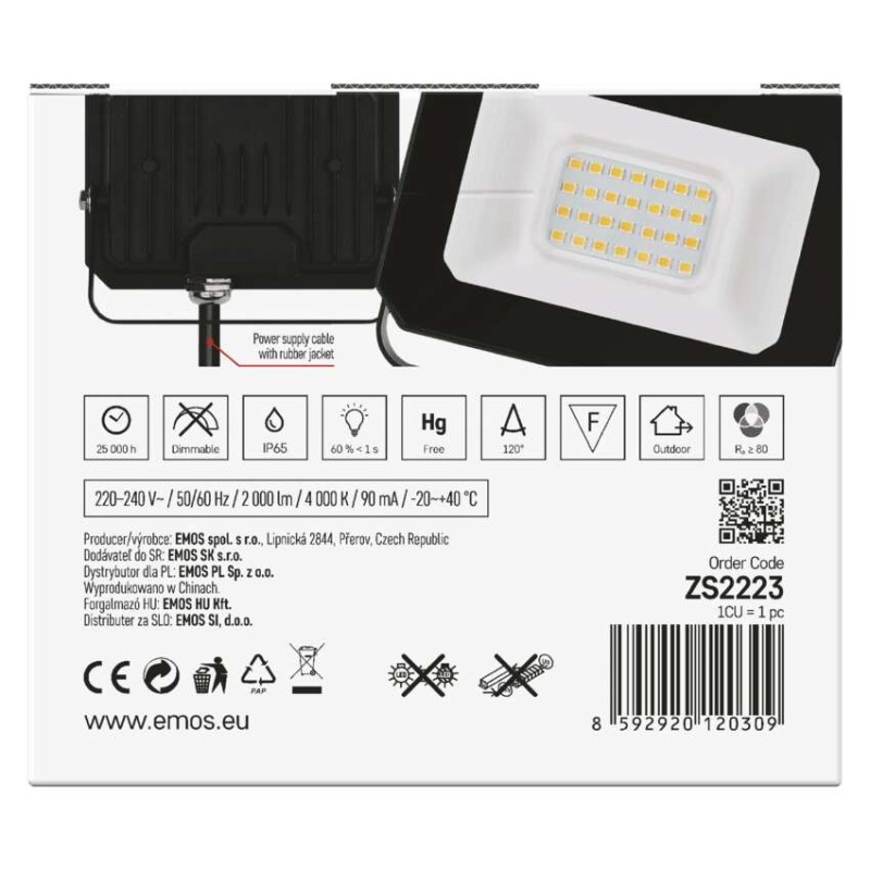 LED reflektor SIMPO 20 W neutrálna biela