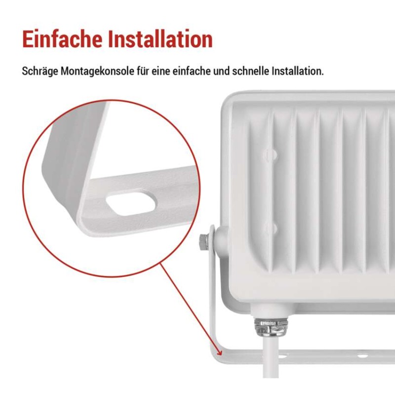 LED reflektor GLARO 30W, weiß, IP65, 3000 lm, neutralweiß