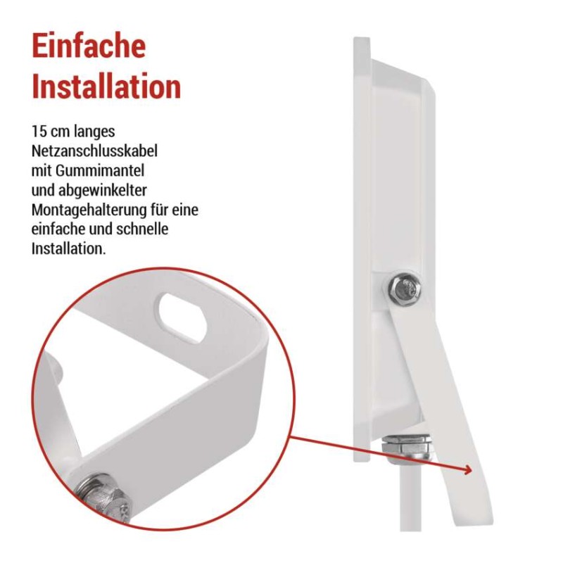 LED reflektor SIMPO 50W, weiß, IP65, 5000 lm, neutralweiß