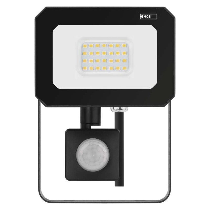 SIMPO LED prožektors ar kustības sensoru, 20 W, melns, neitrāli balts