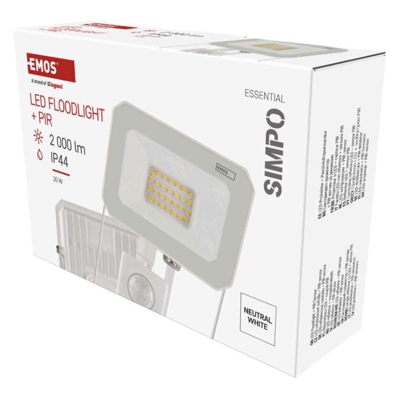 LED-Strahler SIMPO, 20W, PIR, neutralweiss