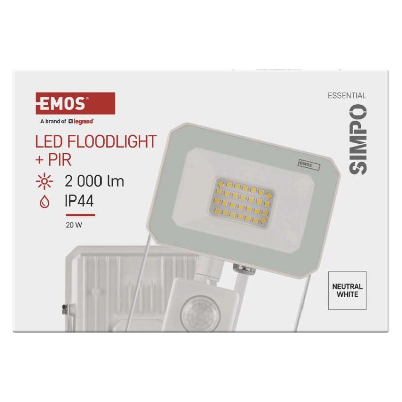 LED-Strahler SIMPO, 20W, PIR, neutralweiss