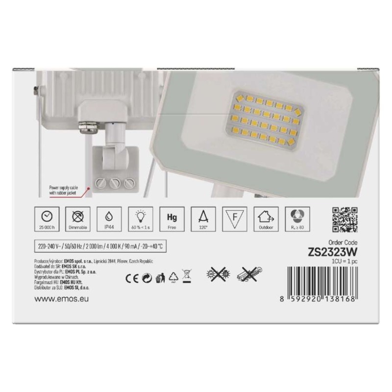 LED-Strahler SIMPO, 20W, PIR, neutralweiss