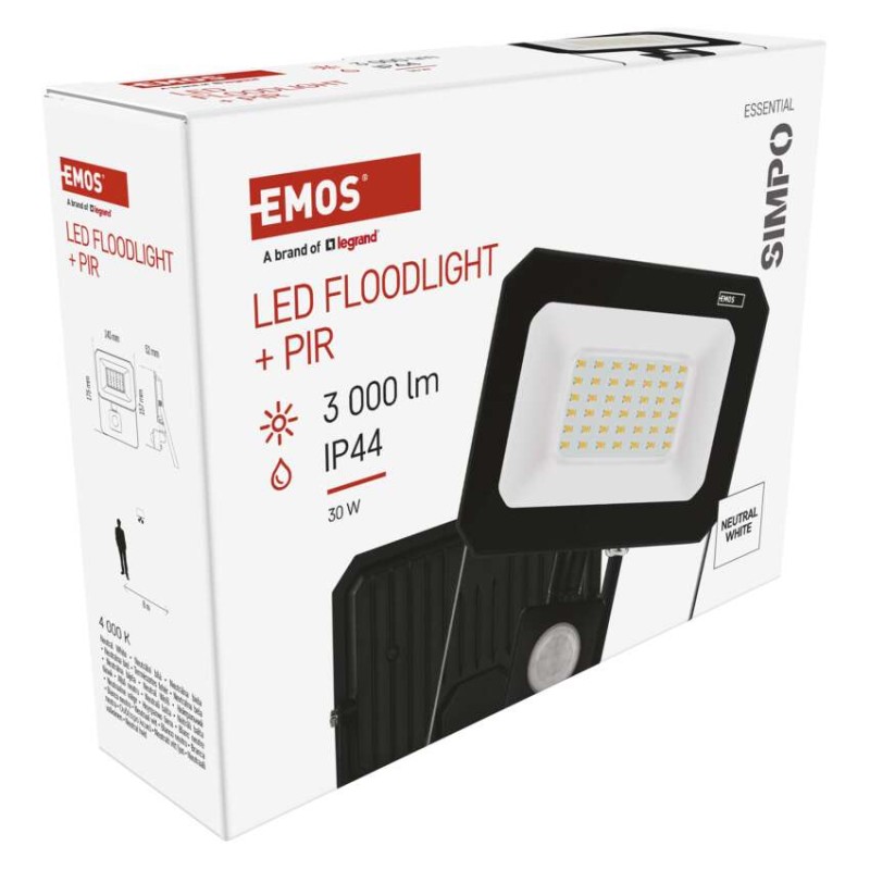 LED reflektor SIMPO mit Bewegungssensor, 30 W, neutralweiß
