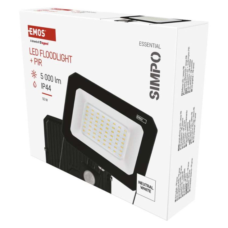 LED reflektor SIMPO mit Bewegungssensor, 50 W, neutralweiß