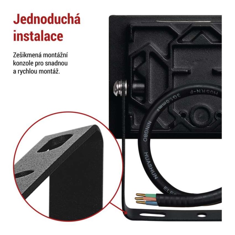 LED reflektor TAMBO 10,5 W, černý, neutrální bílá