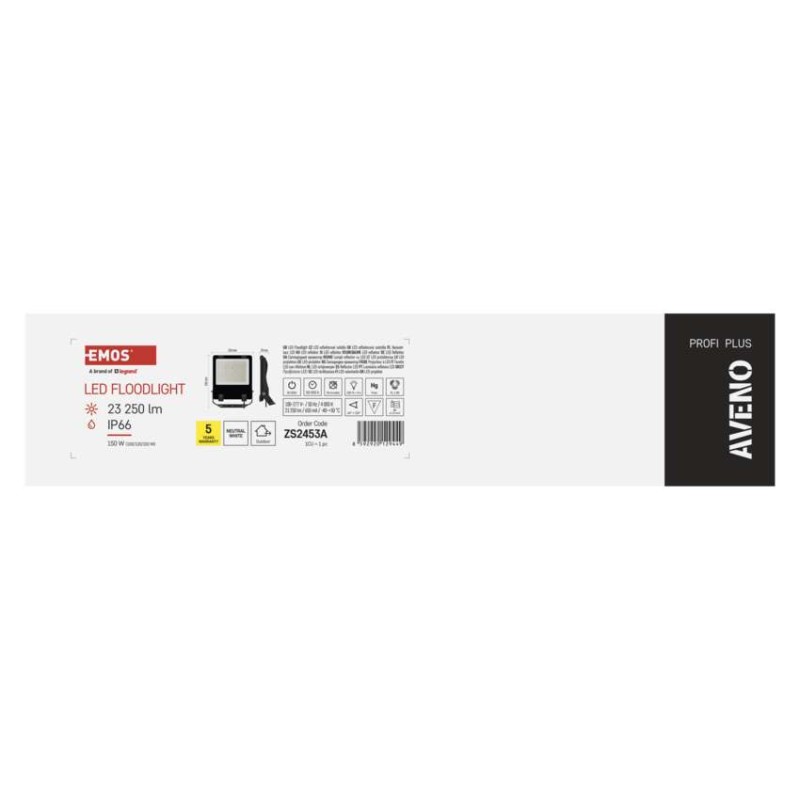 LED-Strahler AVENO schwarz, 150W neutralweiß
