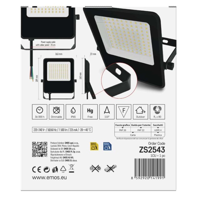 Naświetlacz LED VISIO 50 W czarny neutralna biel