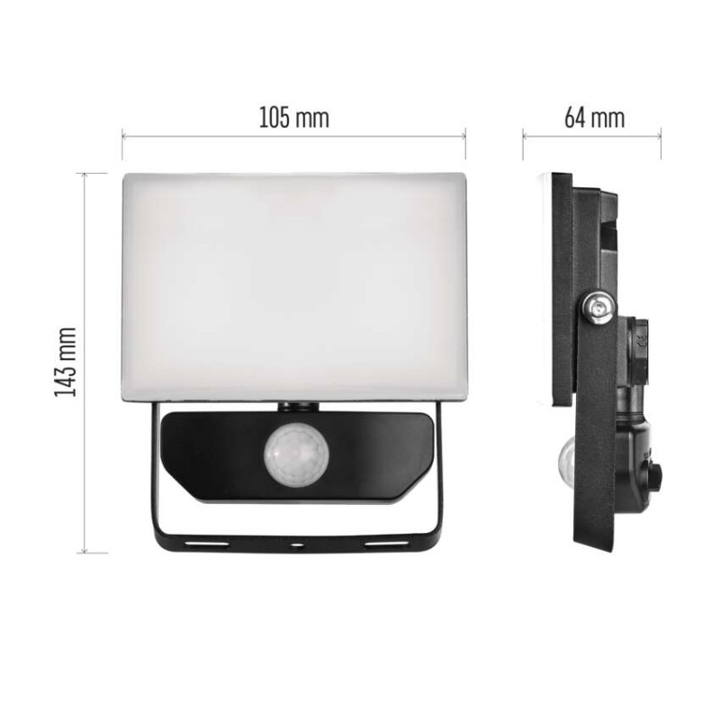 LED-Flutlicht TAMBO mit Bewegungssensor, 10 W, 1000 lm, schwarz