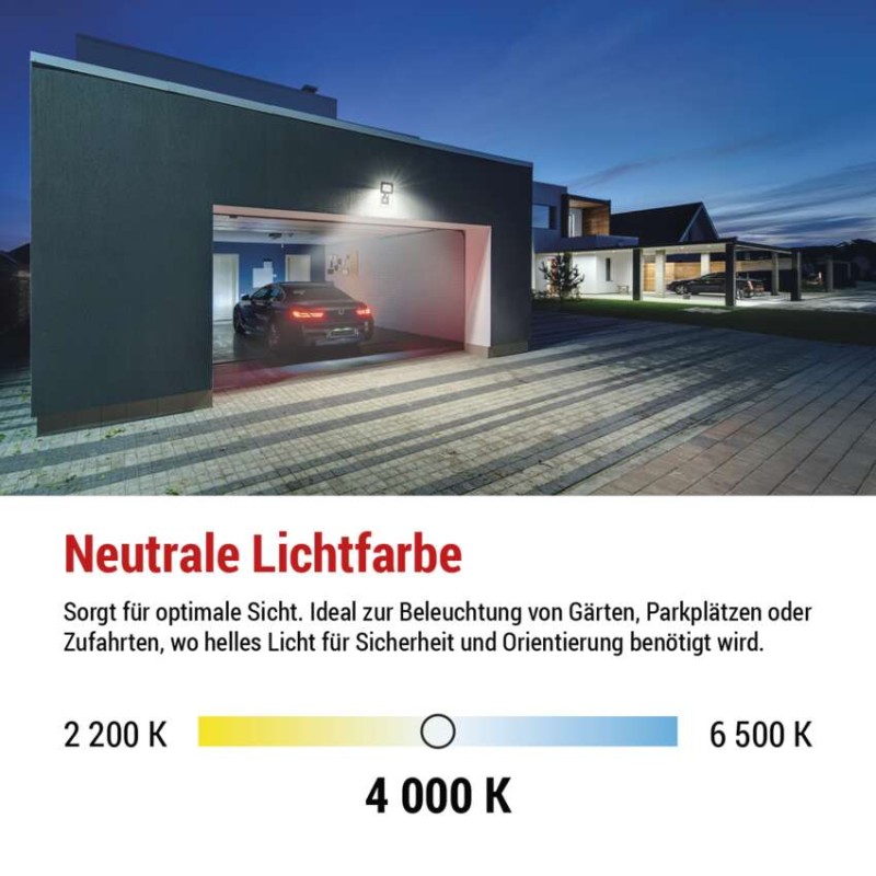 LED-Flutlicht TAMBO mit Bewegungssensor, 20 W, 2000 lm, schwarz