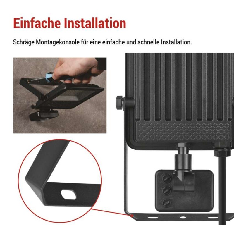 LED-Strahler VISIO mit Bewegungsmelder, 30 W, schwarz, neutral weiß
