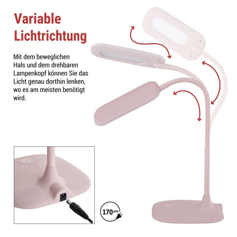 LED Schreibtischlampe STELLA, rosa
