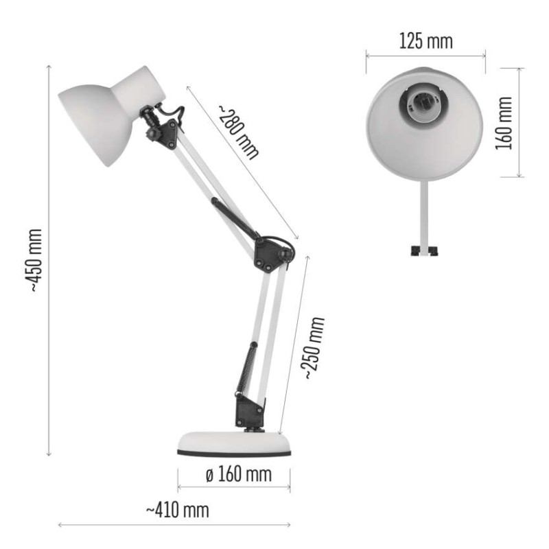 Schreibtischlampe LUCAS, weiss