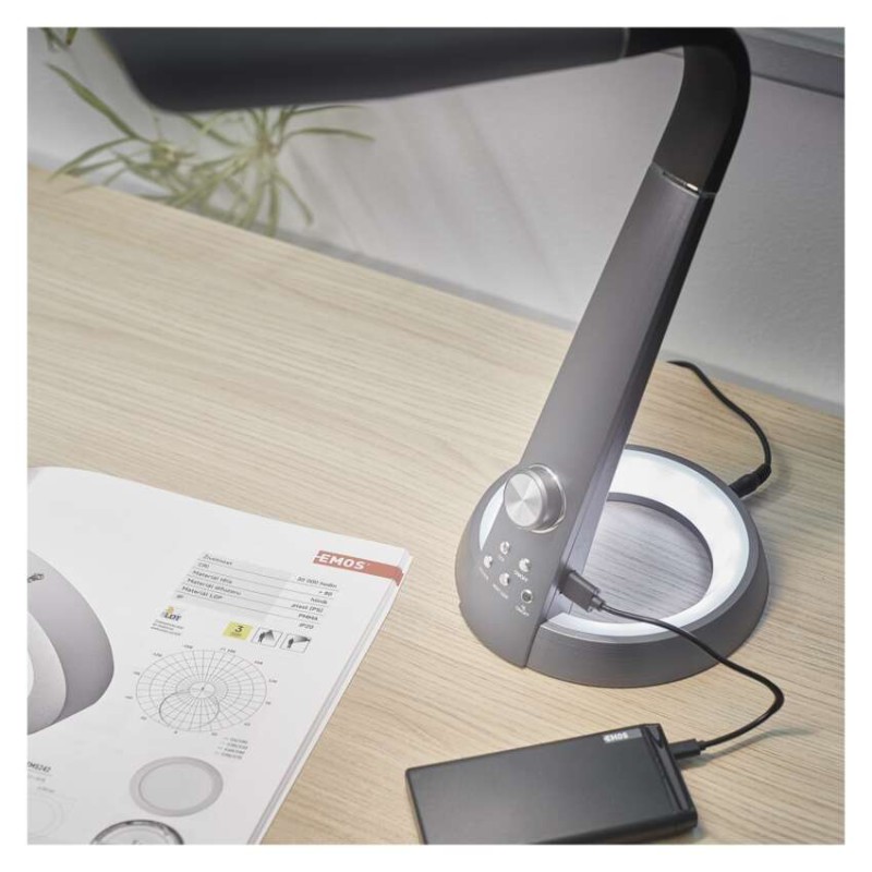 LED galda lampa JAMES, melna