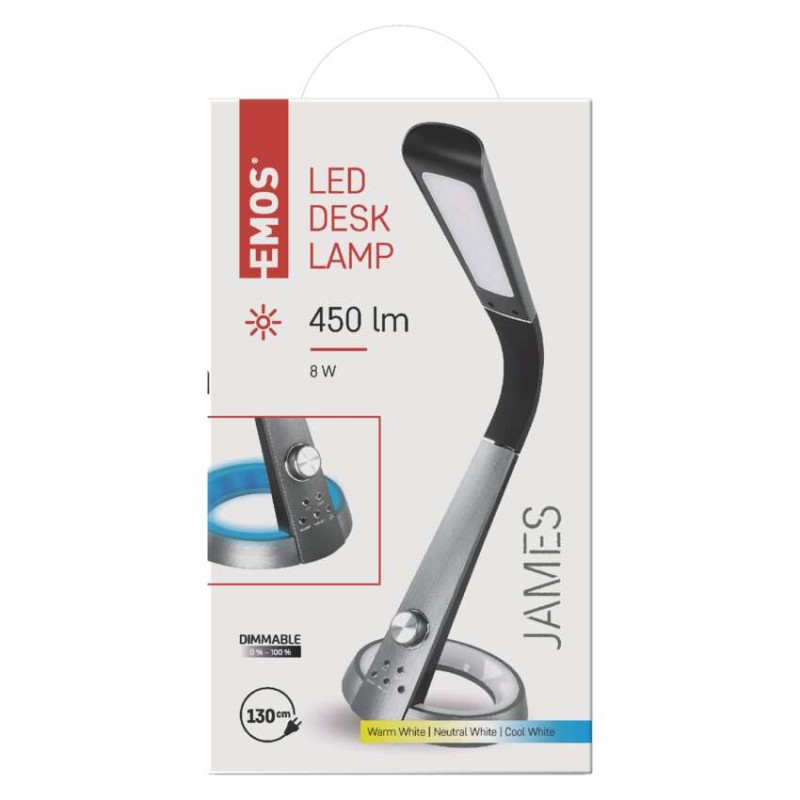 LED galda lampa JAMES, melna