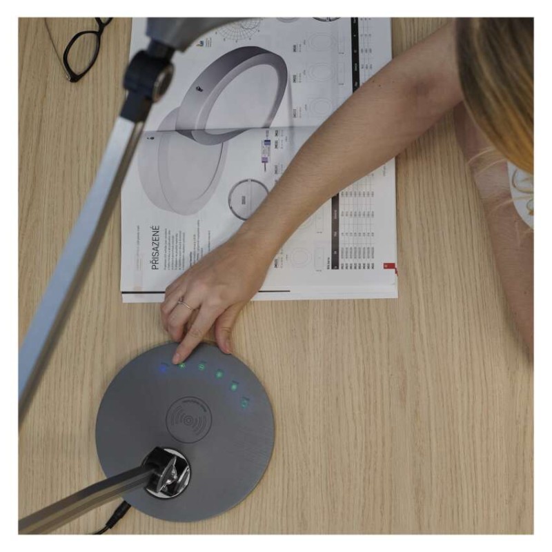 Lampa biurkowa LED KAREN, szary