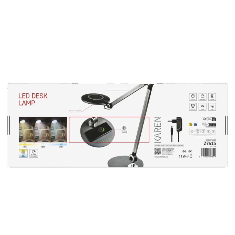 Lampa biurkowa LED KAREN, szary