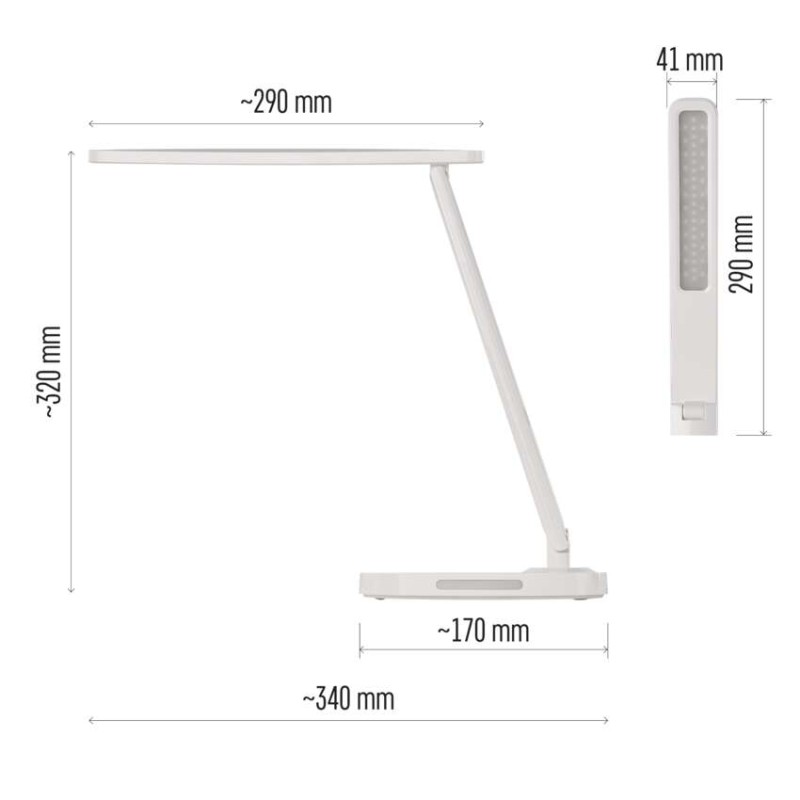 LED stolní lampa CARSON, bílá