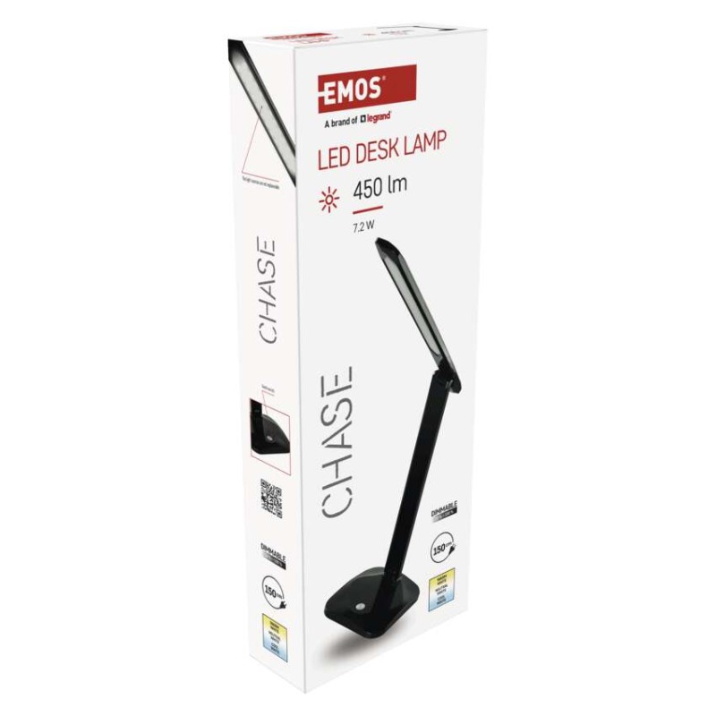 LED galda lampa CHASE, melna