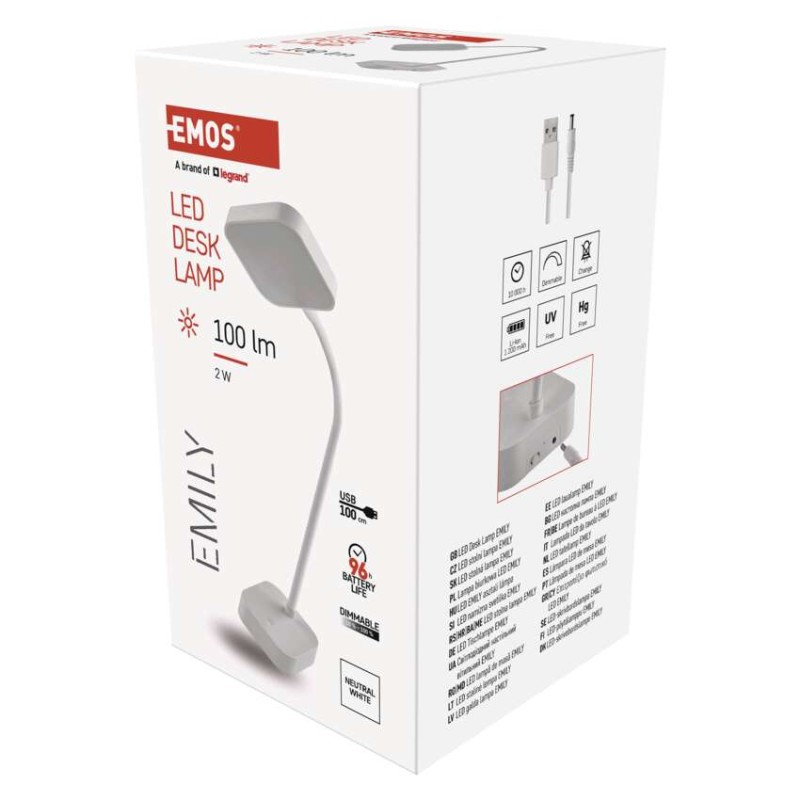 LED Schreibtischlampe EMILY, wiederaufladbar