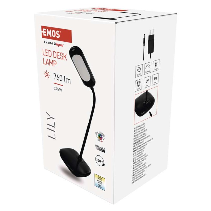 LED Schreibtischlampe LILY, schwarz