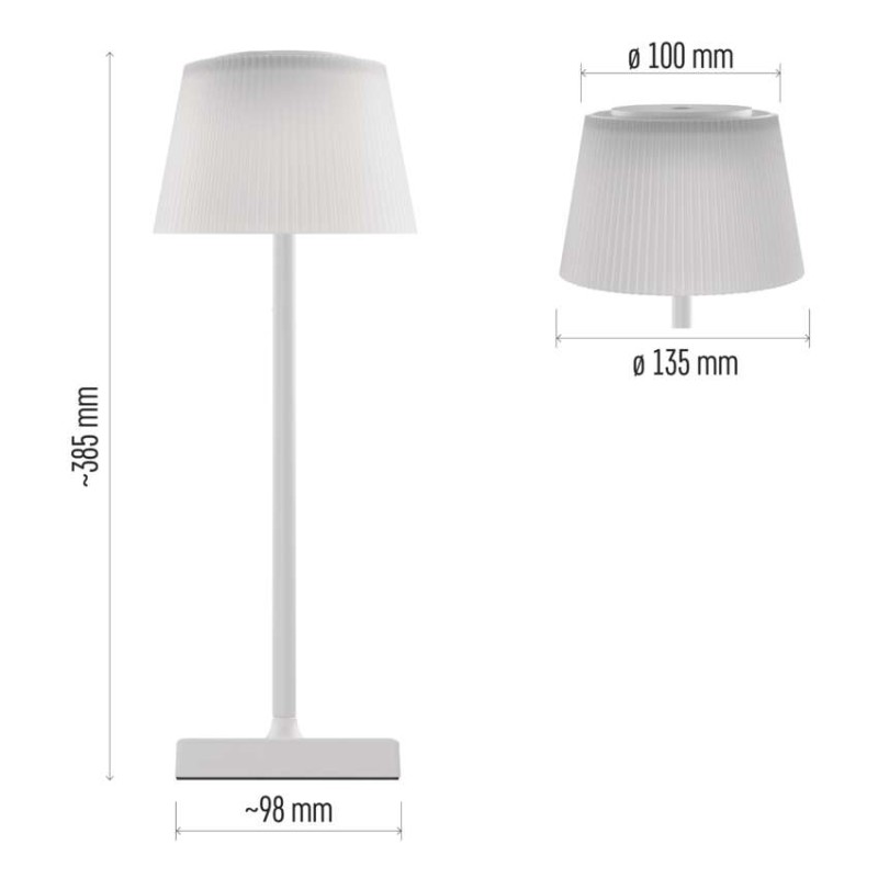 LED Schreibtischlampe KATIE, wiederaufladbar, weiss