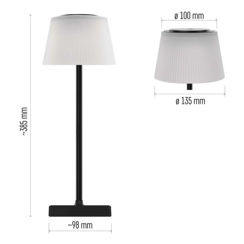 LED Schreibtischlampe KATIE, wiederaufladbar, schwarz