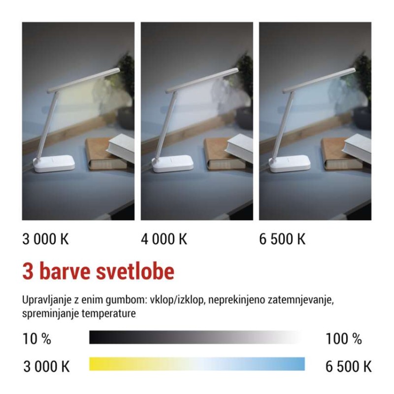 Namizna LED svetilka AMY, polnilna