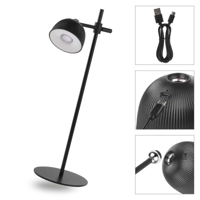 LED Schreibtischlampe SOPHIE, wiederaufladbar, schwarz