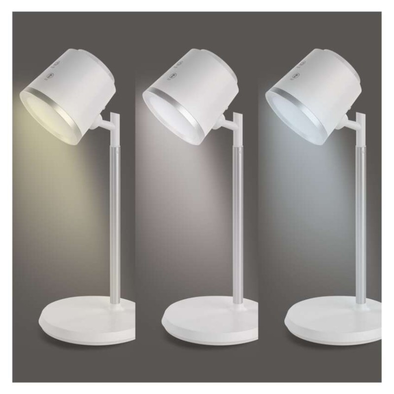 LED Schreibtischlampe ABBIE, wiederaufladbar, weiss