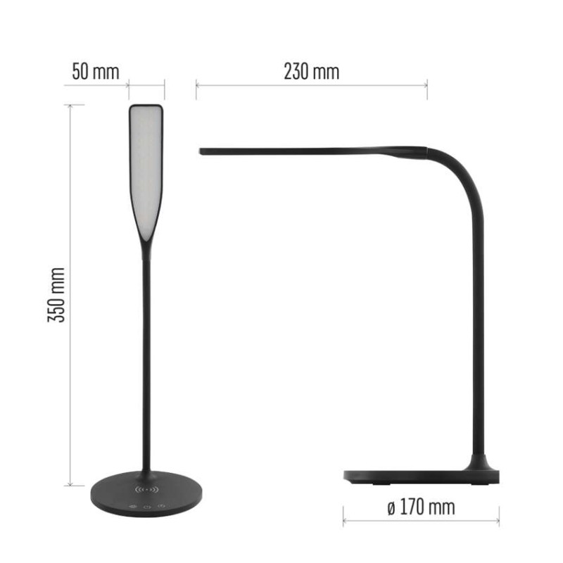 LED Schreibtischlampe OSCAR, schwarz
