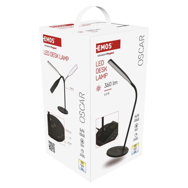 LED Schreibtischlampe OSCAR, schwarz