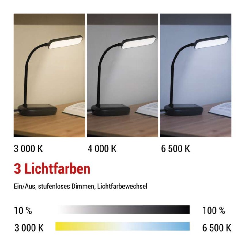 LED Schreibtischlampe MOLLY, schwarz