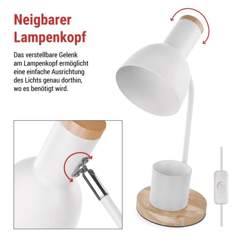 Schreibtischlampe POPPY, weiss