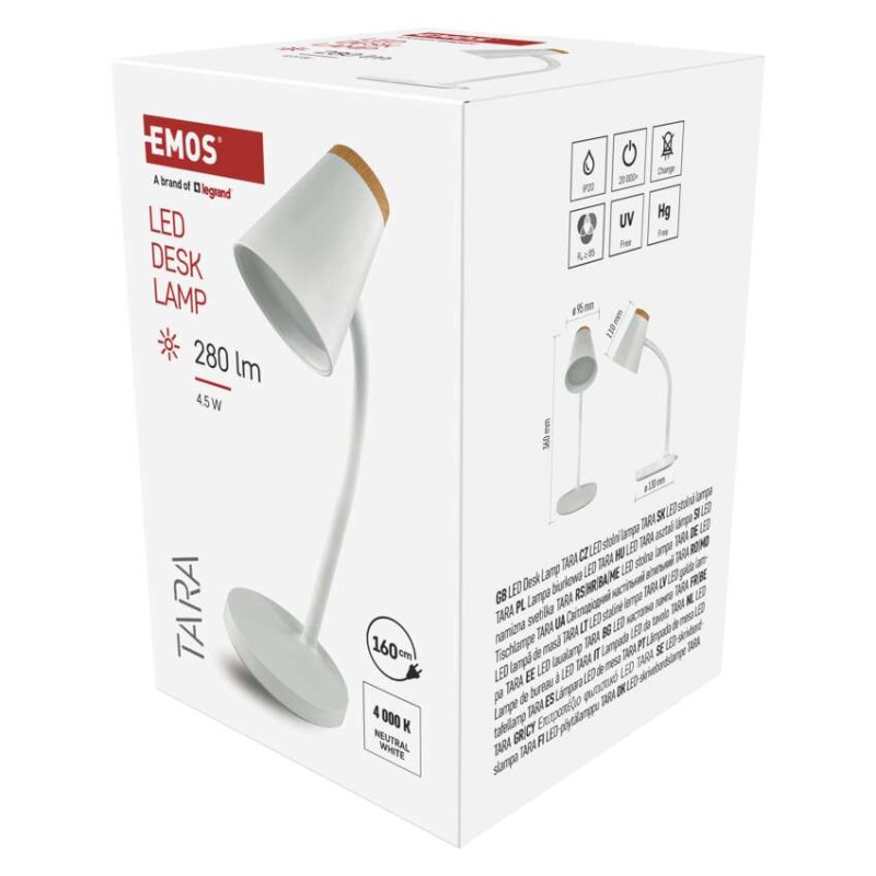 LED Schreibtischlampe TARA, weiss