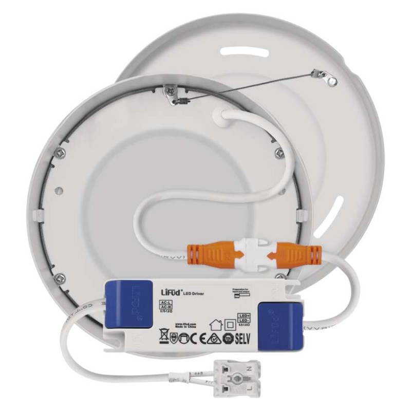 Panel LED natynkowy NEXXO, okrągły, biały, 7,6W, neutralna biel