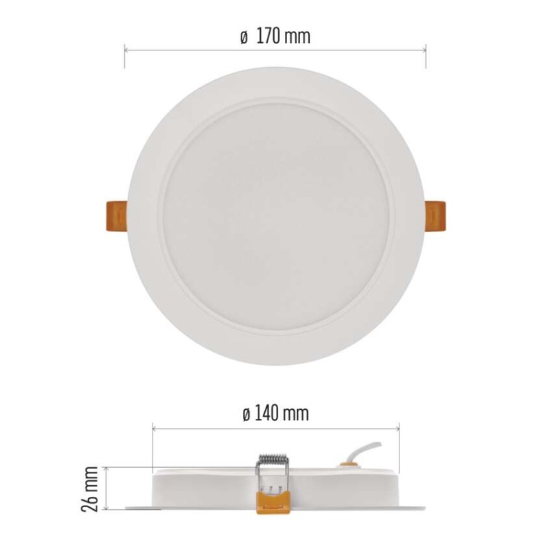 LED-Einbauleuchte RUBIC, rund, weiß, 18W, neutralweiß