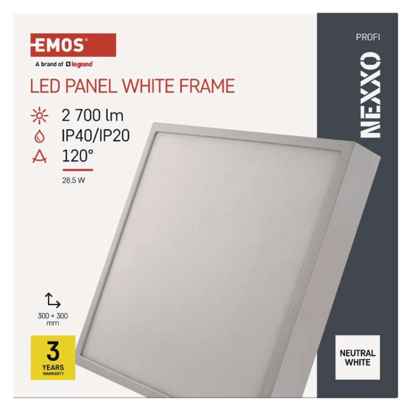LED lampa NEXXO, balta, 28,5W,Neitrāli balta