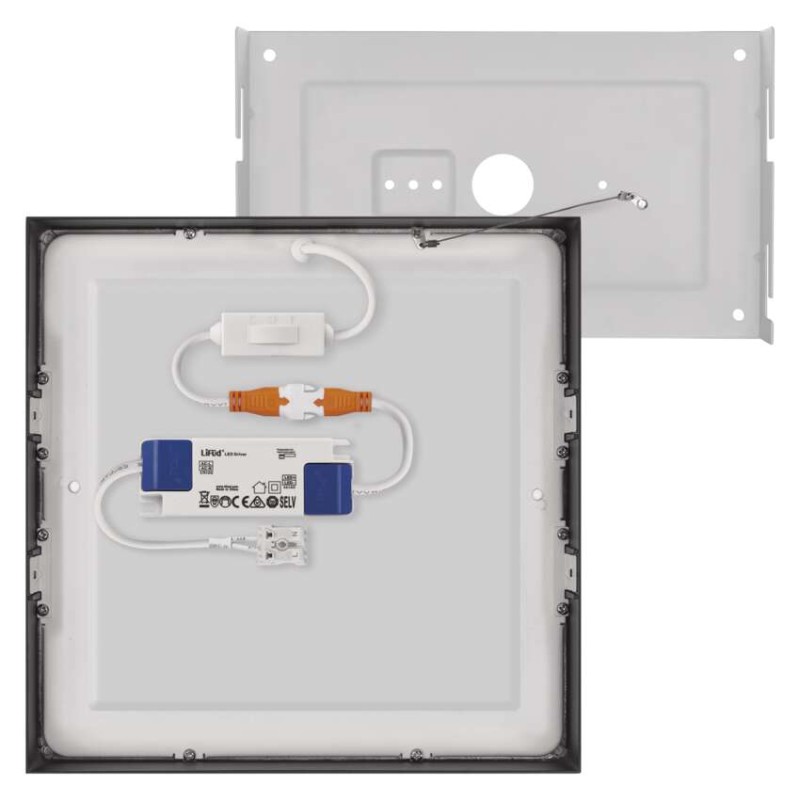 LED-Anbauleuchte NEXXO, quadratisch, schwarz, 21W, mit Change CCT