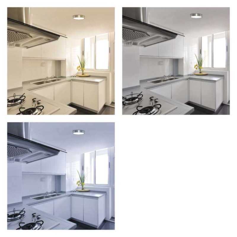 LED-Anbauleuchte NEXXO, rund, silber, 28,5W, mit Change CCT