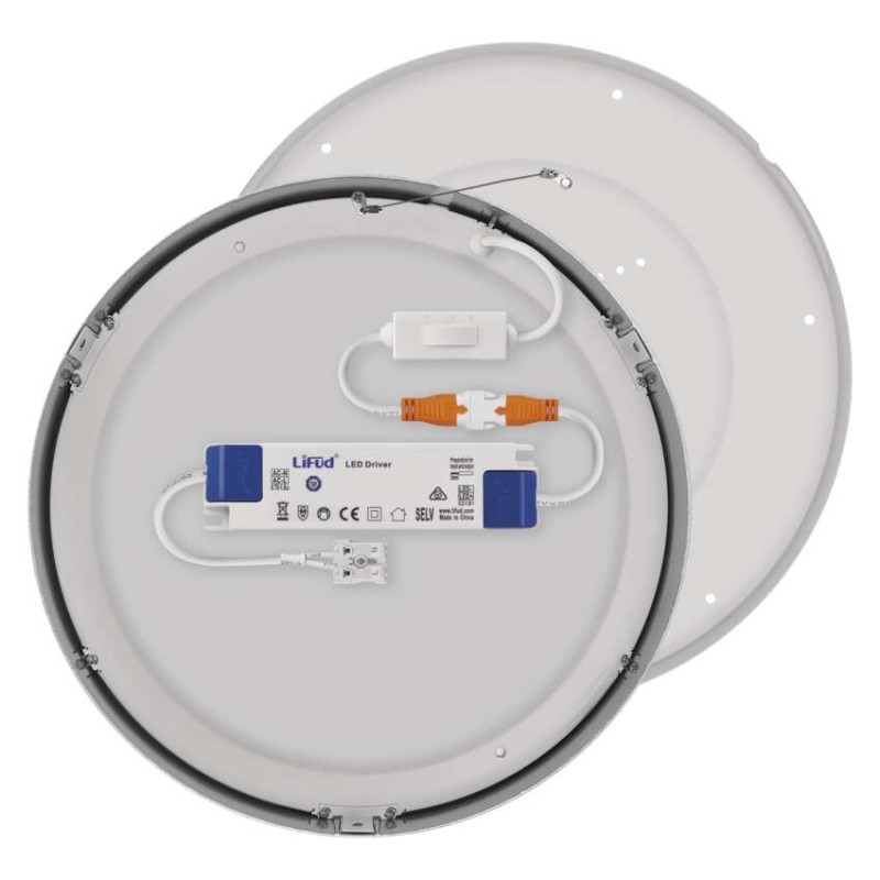 LED-Anbauleuchte NEXXO, rund, silber, 28,5W, mit Change CCT