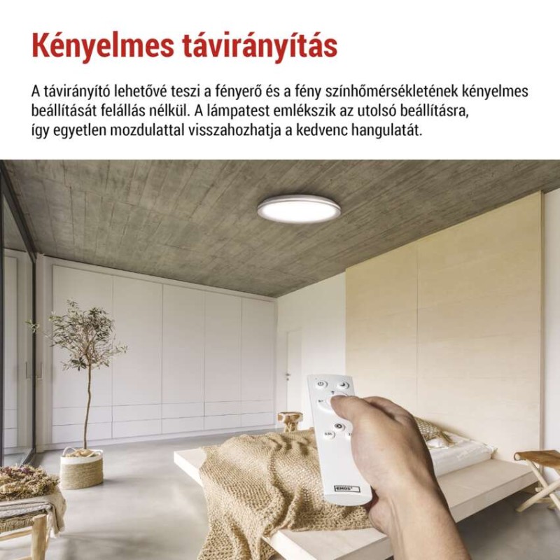 EMOS LED mennyezeti lámpa SABI 30W 1800lm dimm. állítható színhőmérséklet