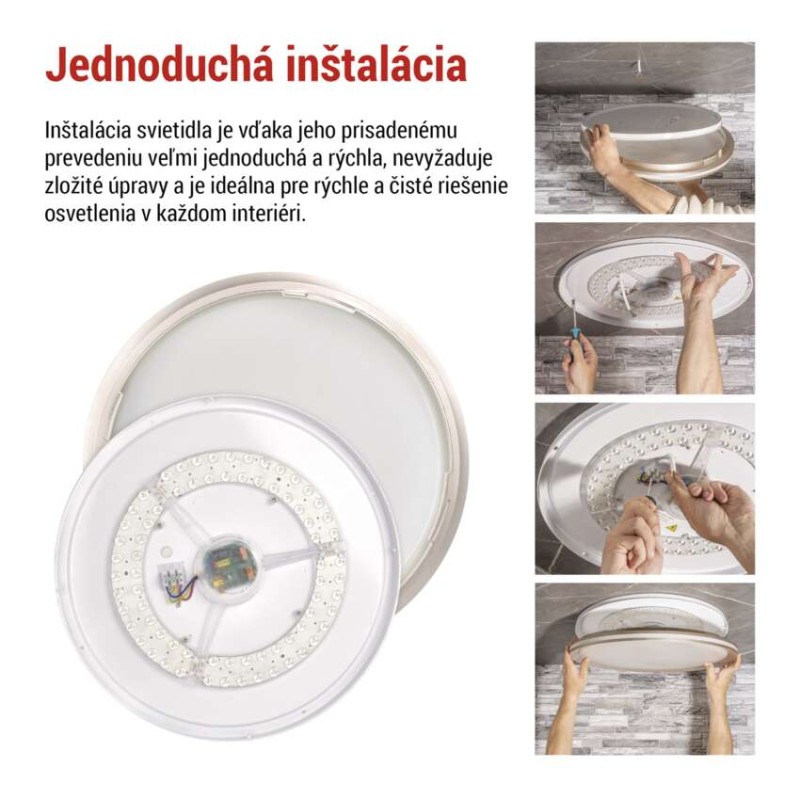 LED prisadené svietidlo SABI, kruhové 45W, stmiev.so zmenou CCT