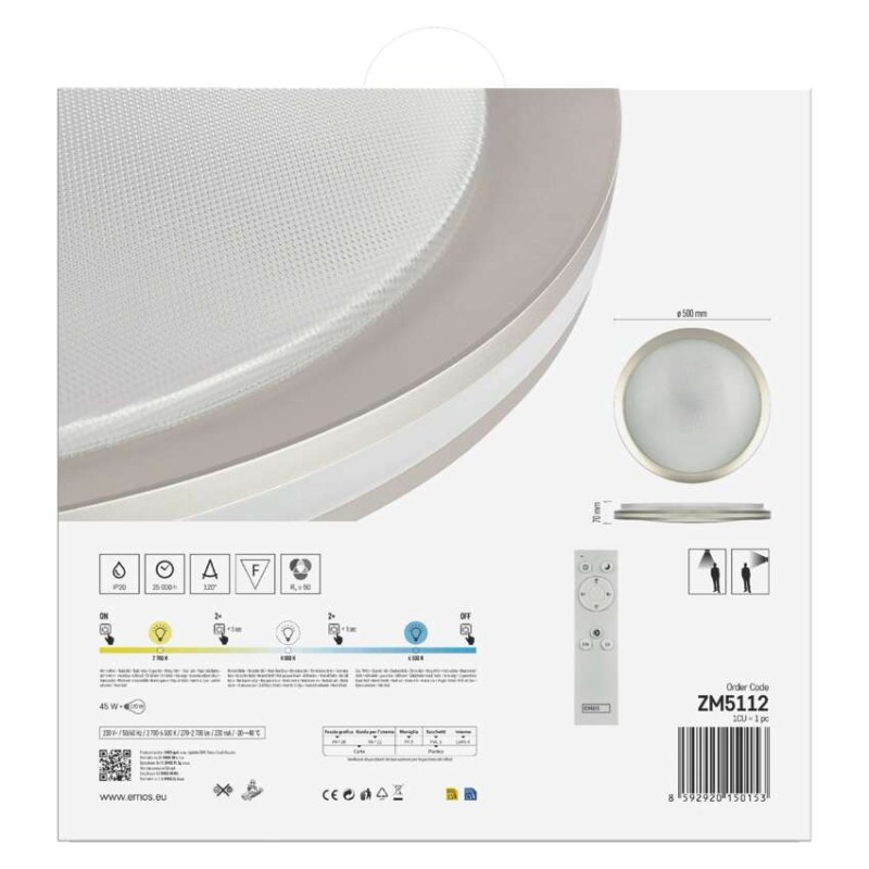 LED prisadené svietidlo SABI, kruhové 45W, stmiev.so zmenou CCT