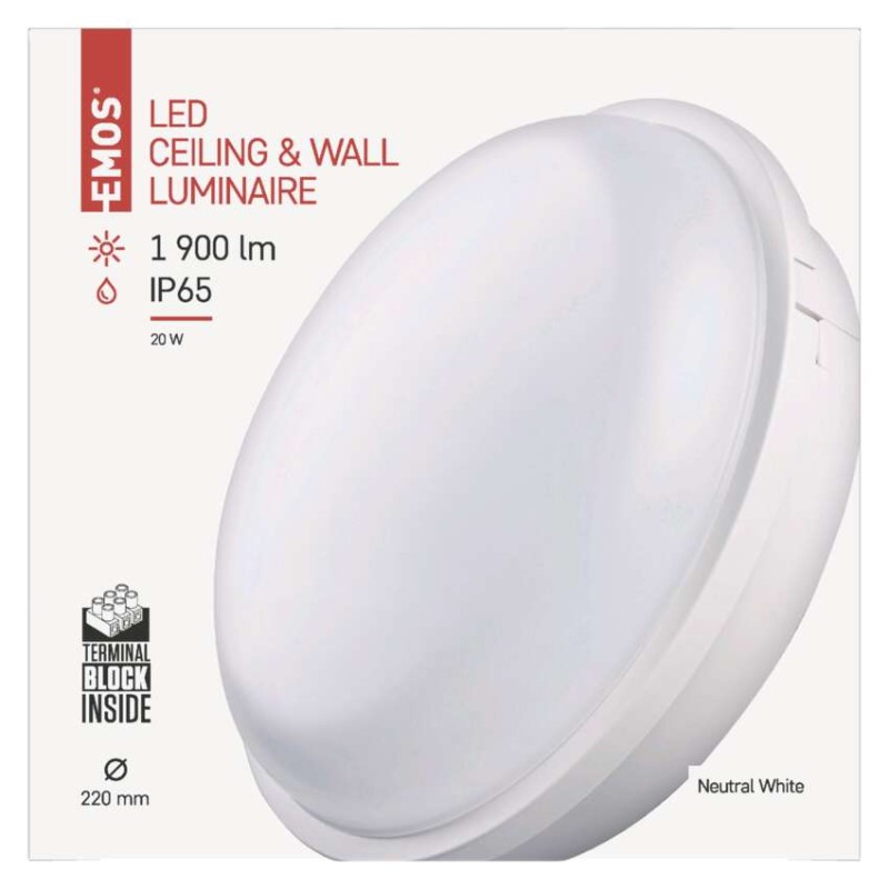 LED prisadené svietidlo QARI, kruhové biele 20W neutrálna b.,IP65