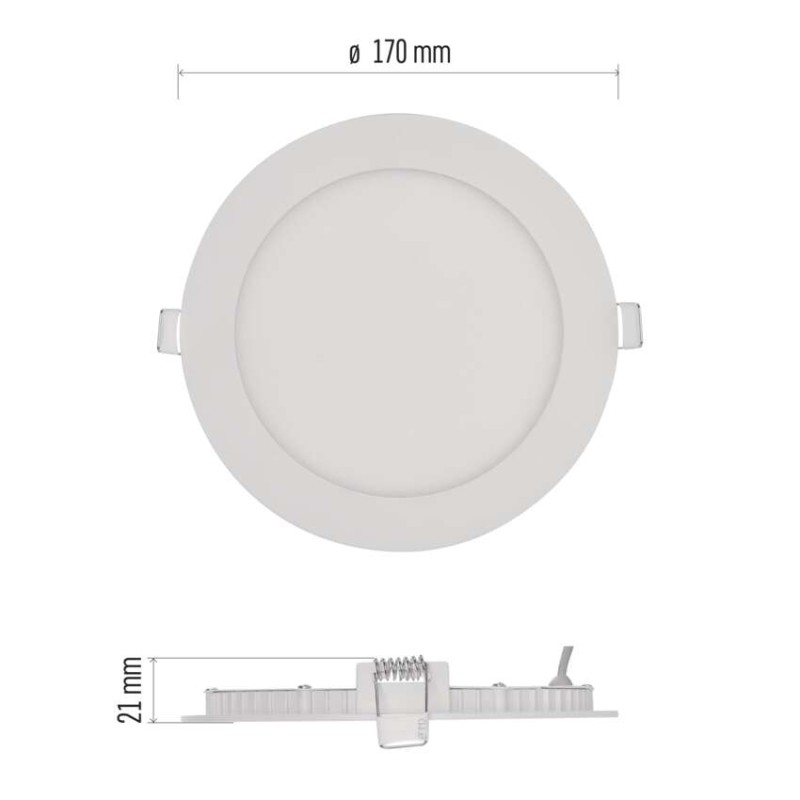LED süllyesztett lámpatest NEXXO, kerek, fehér, 12W, meleg fehér