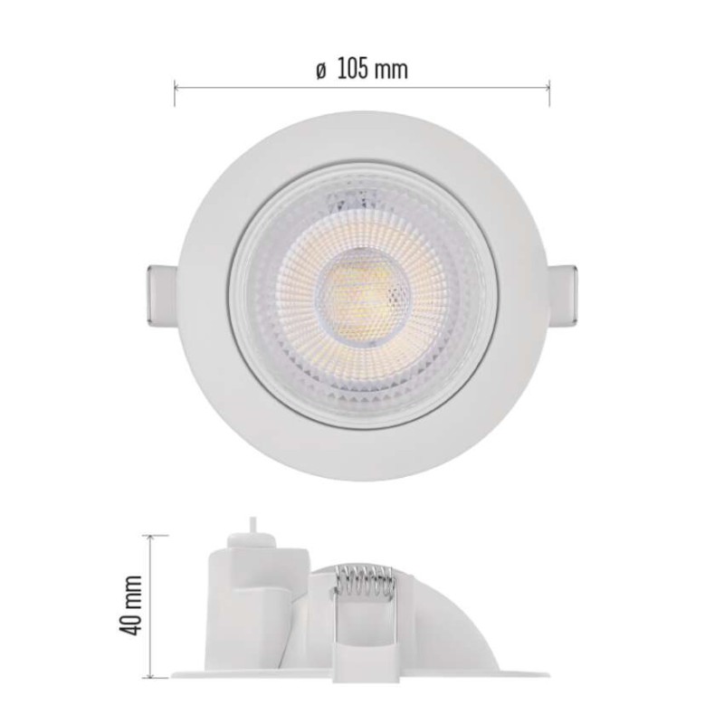 Oczko LED GERI białe, okrągłe, 6,5W CCT